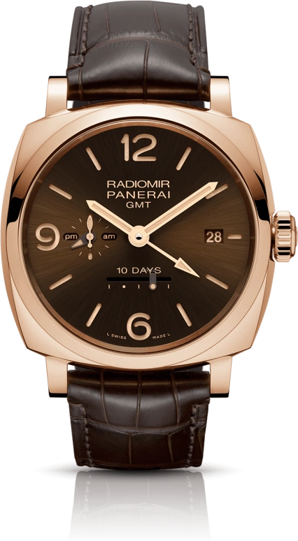 Panerai,Radiomir 1940 47mm,47mm,Goldtech,Brown,Automatic,Day,Power Reserve Indicator,Dule Time,Day / Night Indication,240hours,In-house Caliber,PAM00624