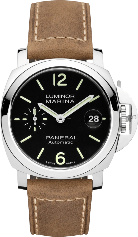 Panerai,Luminor 40mm,40mm,Stainless Steel,Black,Automatic,Date,50hours,PAM01048
