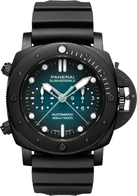 Panerai,Submersible 47mm,47mm,Titanium,Blue,Automatic,Chronograph,Date,Flyback,Column Wheel,72hours,In-house Caliber,PAM00983