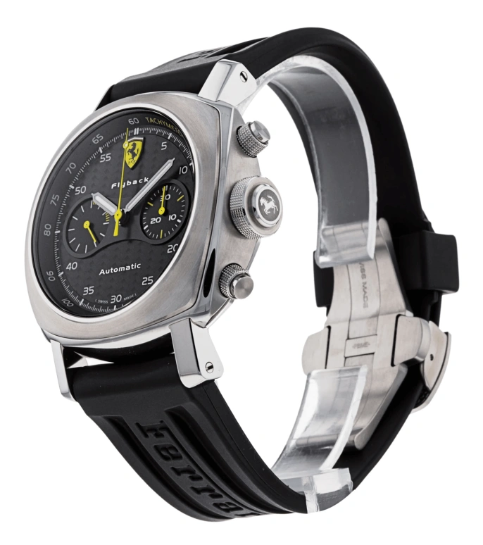 Panerai,Ferrari 45mm,45mm,Stainless Steel,Black,Automatic,Chronograph,Flyback,FER00014