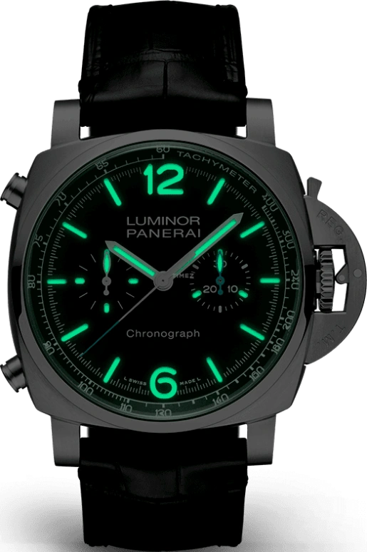 Panerai,Luminor 1950 44mm,44mm,Stainless Steel,Black,Automatic,Chronograph,42hours,PAM01109