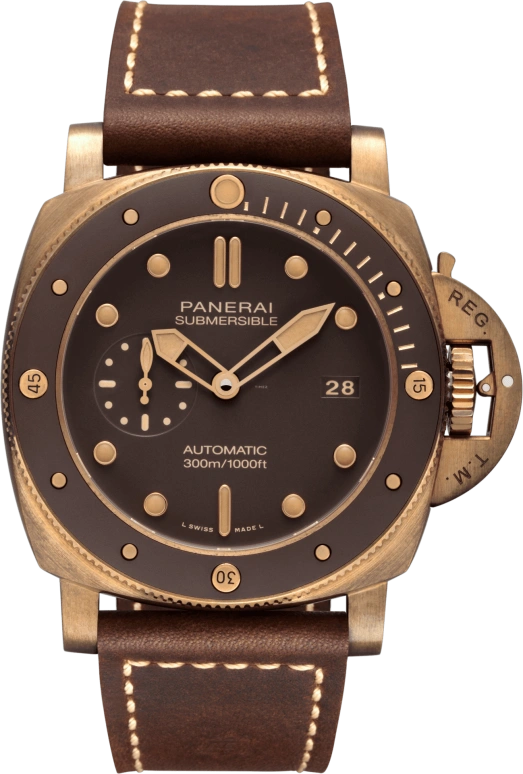 Panerai,Submersible 47mm,47mm,Titanium,Ceramic,Bronze,Brown,Automatic,Date,72hours,PAM00968