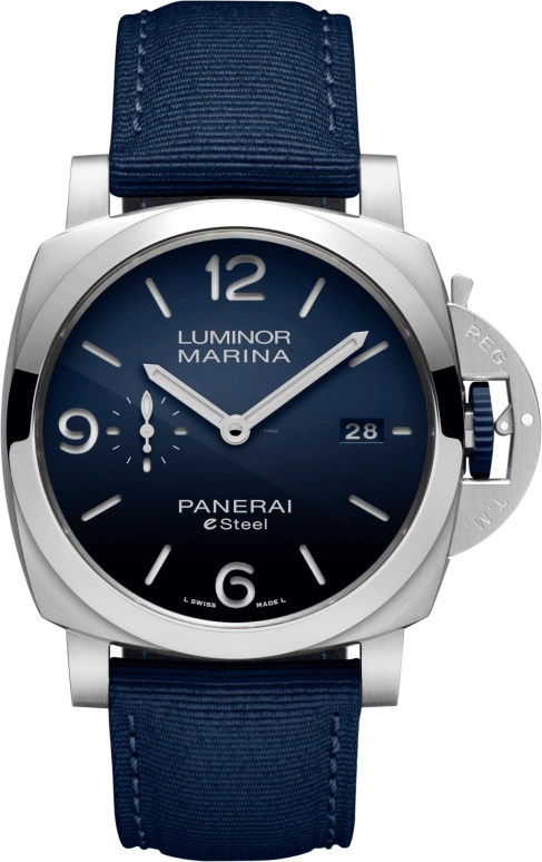 Panerai,Luminor 1950 44mm,44mm,Stainless Steel,Blue,Automatic,Date,72hours,PAM01157