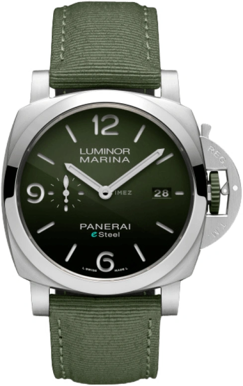 Panerai,Luminor 1950 44mm,44mm,Stainless Steel,Green,Automatic,Date,72hours,PAM01356