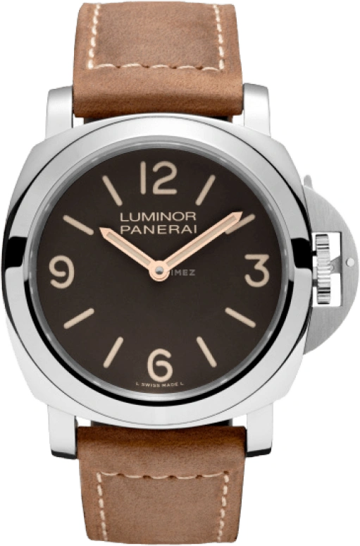 Panerai,Luminor 44mm,44mm,Stainless Steel,Brown,Handwound,Day,56hours,PAM00390