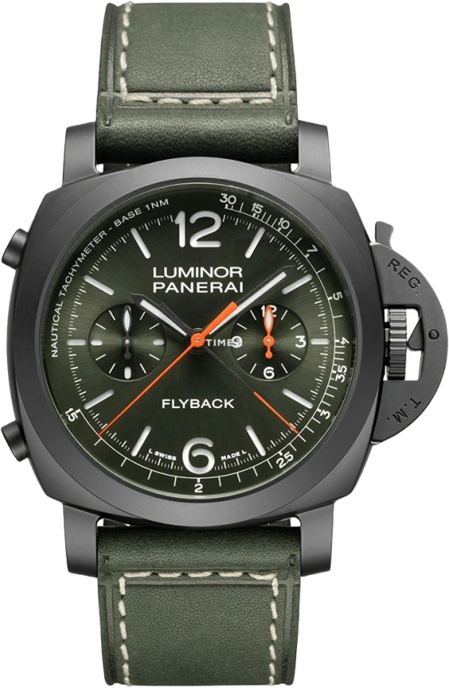 Panerai,Luminor 44mm,44mm,Ceramic,Green,Automatic,Chronograph,Flyback,Rattrapante,PAM01498