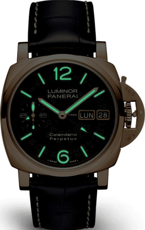 Panerai,Luminor 1950 44mm,44mm,Goldtech,See-through,Automatic,Perpetual Calendar,Leap Year,Month,Date,72hours,In-house Caliber,PAM01269