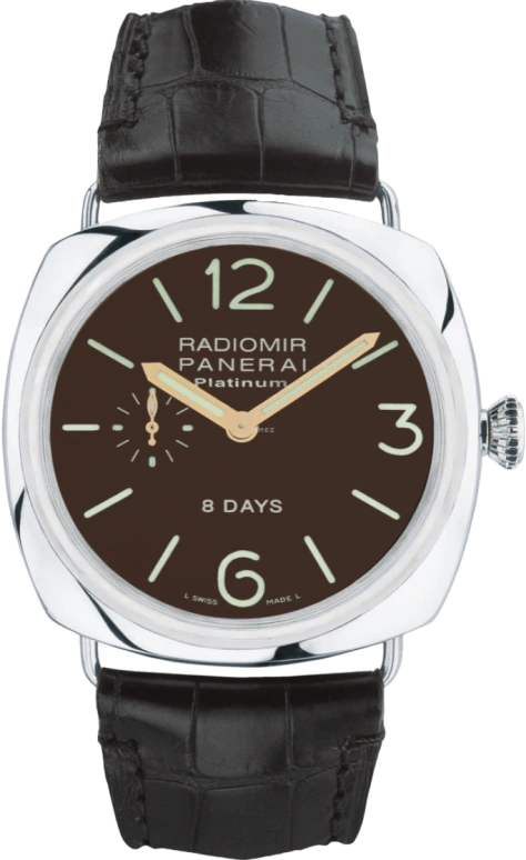 Panerai,Radiomir 45mm,45mm,Platinum,Brown,Handwound,Power Reserve Indicator,192hours,PAM00198