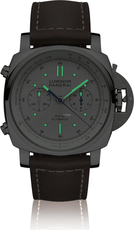 Panerai,Luminor 1950 44mm,44mm,Stainless Steel,White,Automatic,Chronograph,Date,Flyback,Column Wheel,72hours,In-house Caliber,PAM00654