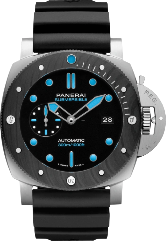 Panerai,Submersible 47mm,47mm,Titanium,Forged Carbon,BMG,Black,Automatic,Date,72hours,PAM00799
