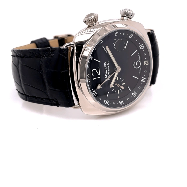 Panerai,Radiomir 42mm,42mm,White Gold,Black,Automatic,Day,Dule Time,PAM00185