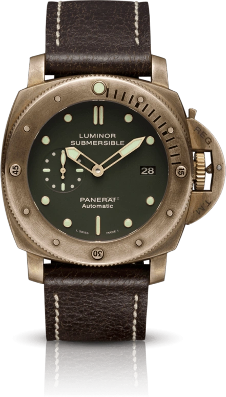 Panerai,Submersible 47mm,47mm,Titanium,Bronze,Green,Automatic,Day,72hours,PAM00382