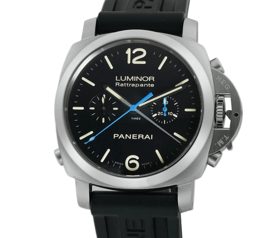 Panerai,Luminor 1950 44mm,44mm,Stainless Steel,Black,Automatic,Chronograph,Rattrapante,PAM00362