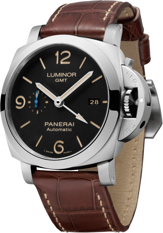 Panerai,Luminor 1950 44mm,44mm,Stainless Steel,Black,Automatic,Day,Power Reserve Indicator,Dule Time,PAM01320