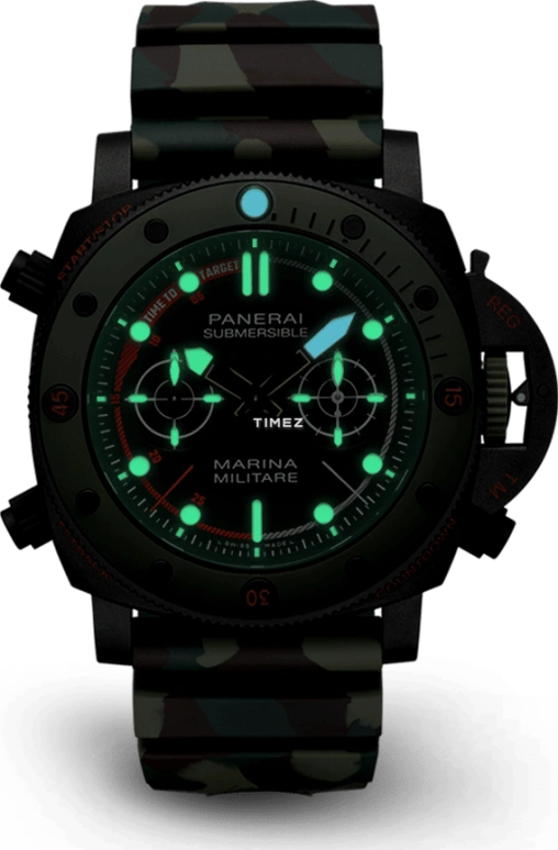 Panerai,Submersible 47mm,47mm,Titanium,Black,Automatic,Chronograph,Flyback,Rattrapante,Retrograde,72hours,In-house Caliber,PAM01238