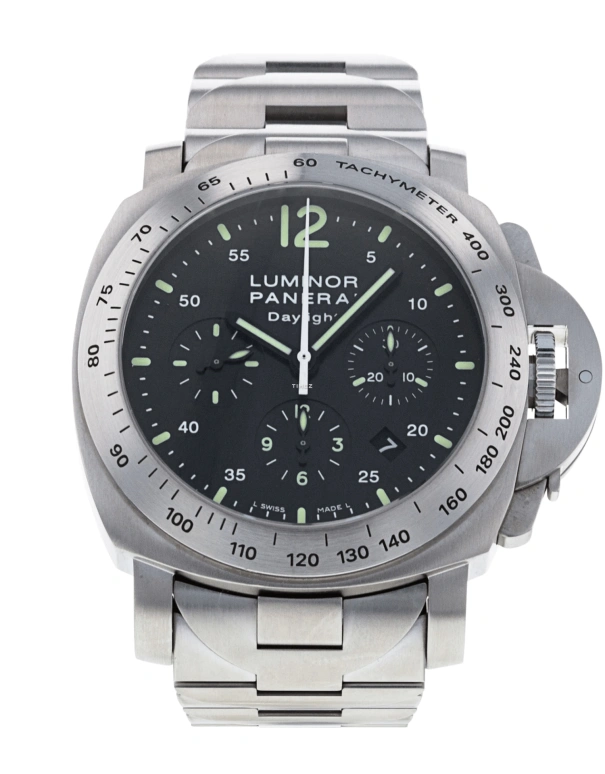 Panerai,Luminor 44mm,44mm,Stainless Steel,Black,Automatic,Chronograph,Day,PAM00236