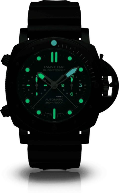 Panerai,Submersible 47mm,47mm,Titanium,Blue,Automatic,Chronograph,Date,Flyback,Column Wheel,72hours,In-house Caliber,PAM00983