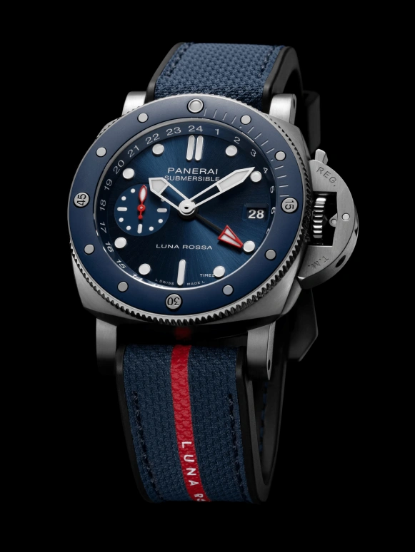 Panerai,Submersible 42mm,42mm,Titanium,Blue,Automatic,Day,Dule Time,PAM01507