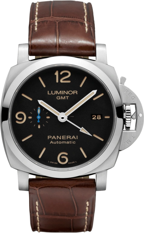 Panerai,Luminor 1950 44mm,44mm,Stainless Steel,Black,Automatic,Day,Power Reserve Indicator,Dule Time,PAM01320