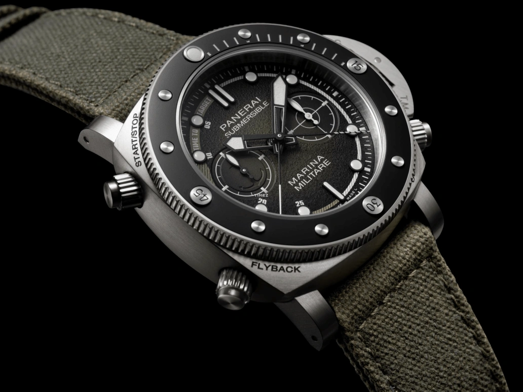 Panerai,Submersible 47mm,47mm,Titanium,Ceramic,Green,Automatic,Chronograph,Flyback,Rattrapante,PAM01699