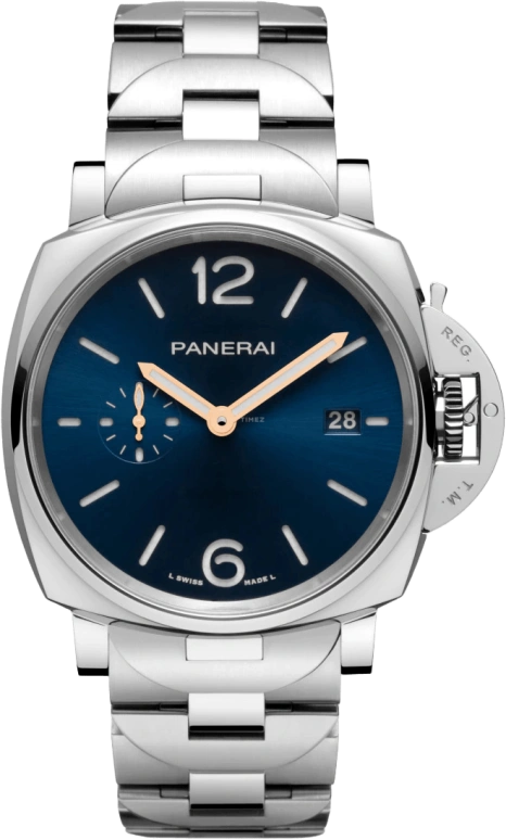 Panerai,Luminor Due 42mm,42mm,Stainless Steel,Blue,Automatic,Date,72hours,PAM01124