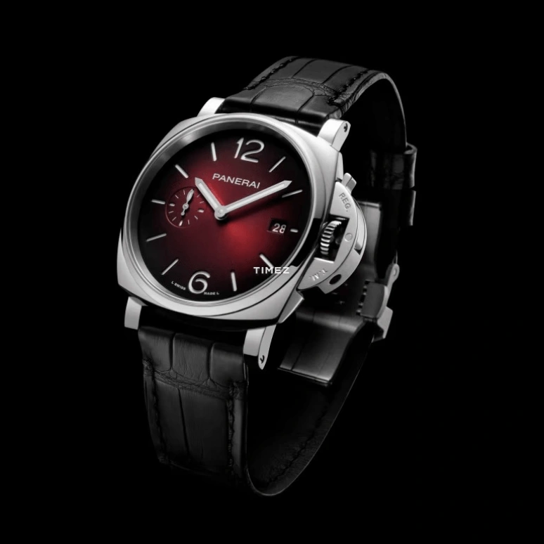 Panerai,Luminor Due 42mm,42mm,Stainless Steel,Red,Automatic,Day,72hours,PAM01424