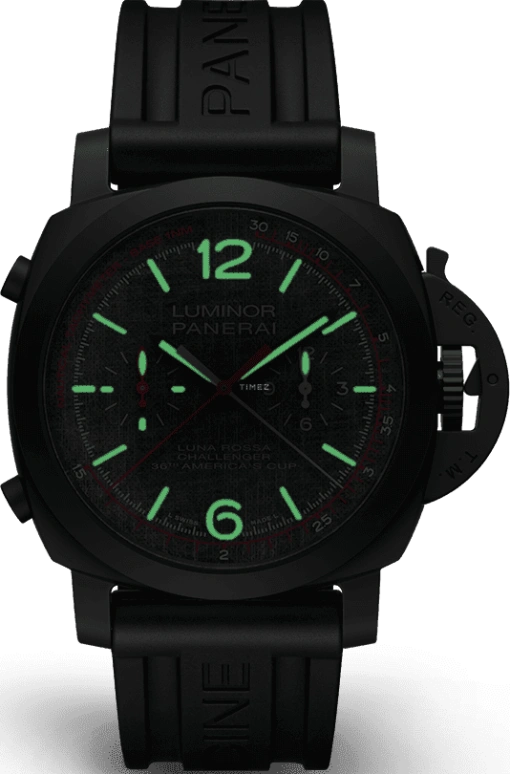 Panerai,Luminor 1950 44mm,44mm,Titanium,Grey,Automatic,Chronograph,Date,Flyback,Column Wheel,72hours,In-house Caliber,PAM01037
