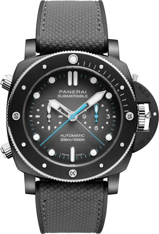 Panerai,Submersible 47mm,47mm,Titanium,Grey,Automatic,Chronograph,Flyback,Rattrapante,PAM01208