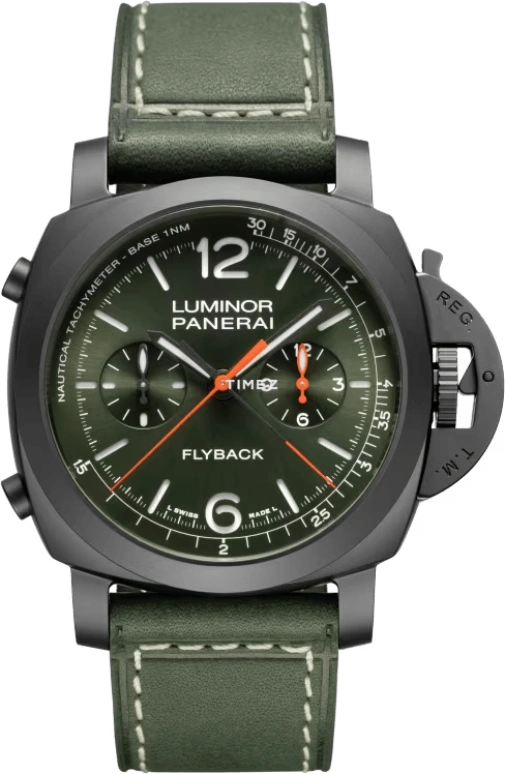 Panerai,Luminor 44mm,44mm,Ceramic,Green,Automatic,Chronograph,Flyback,Rattrapante,PAM01498