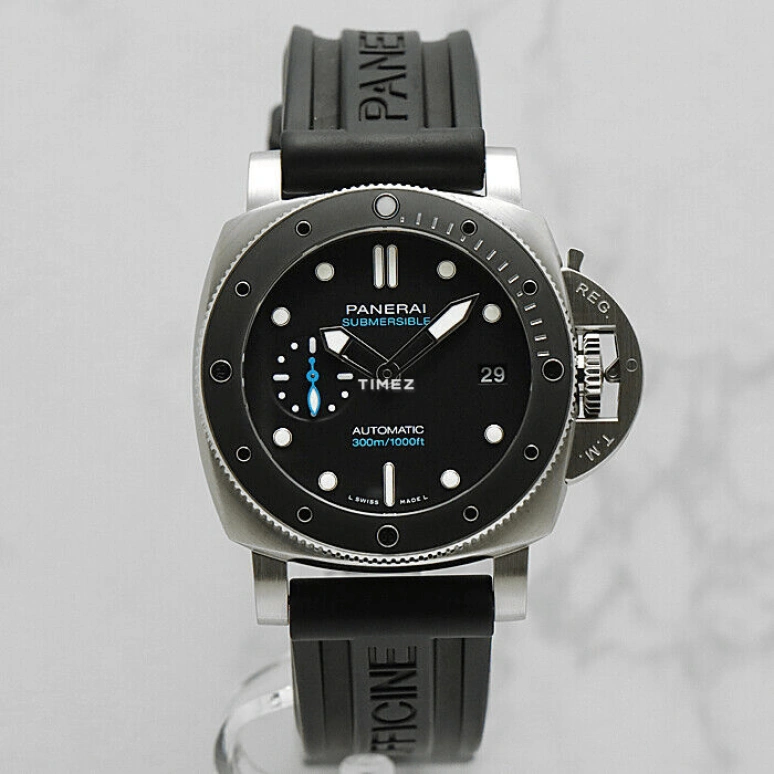 Panerai,Submersible 42mm,42mm,Stainless Steel,Black,Automatic,Day,240hours,PAM01683