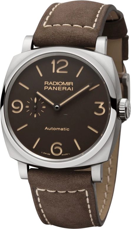 Panerai,Radiomir 1940 45mm,45mm,Titanium,Brown,Automatic,Day,Power Reserve Indicator,PAM00619