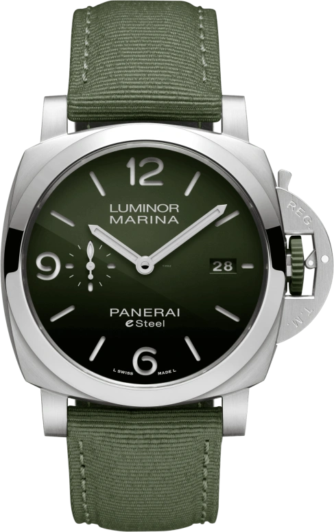 Panerai,Luminor 1950 44mm,44mm,Stainless Steel,Green,Automatic,Date,72hours,PAM01356