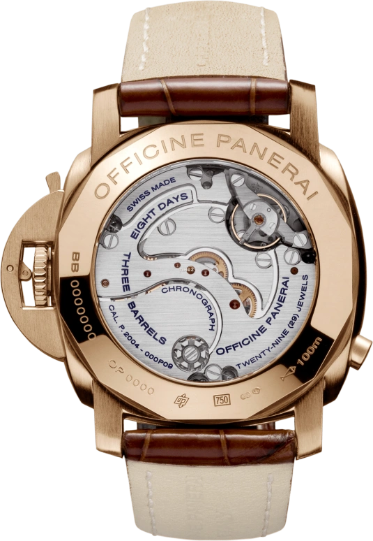 Panerai,Luminor 1950 44mm,44mm,Pink Gold,Blue,Handwound,Chronograph,Power Reserve Indicator,Dule Time,Day / Night Indication,192hours,In-house Caliber,PAM00277