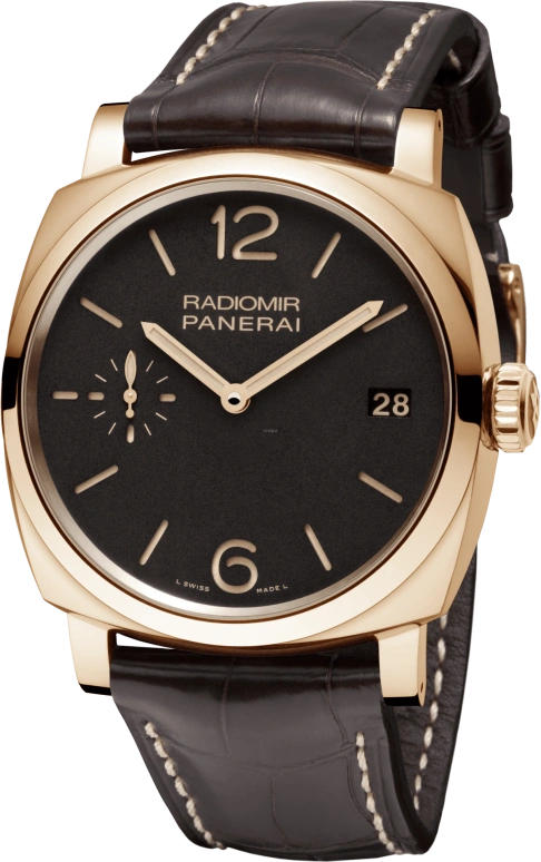 Panerai,Radiomir 1940 47mm,47mm,Red Gold,Black,Handwound,Day,72hours,PAM00515