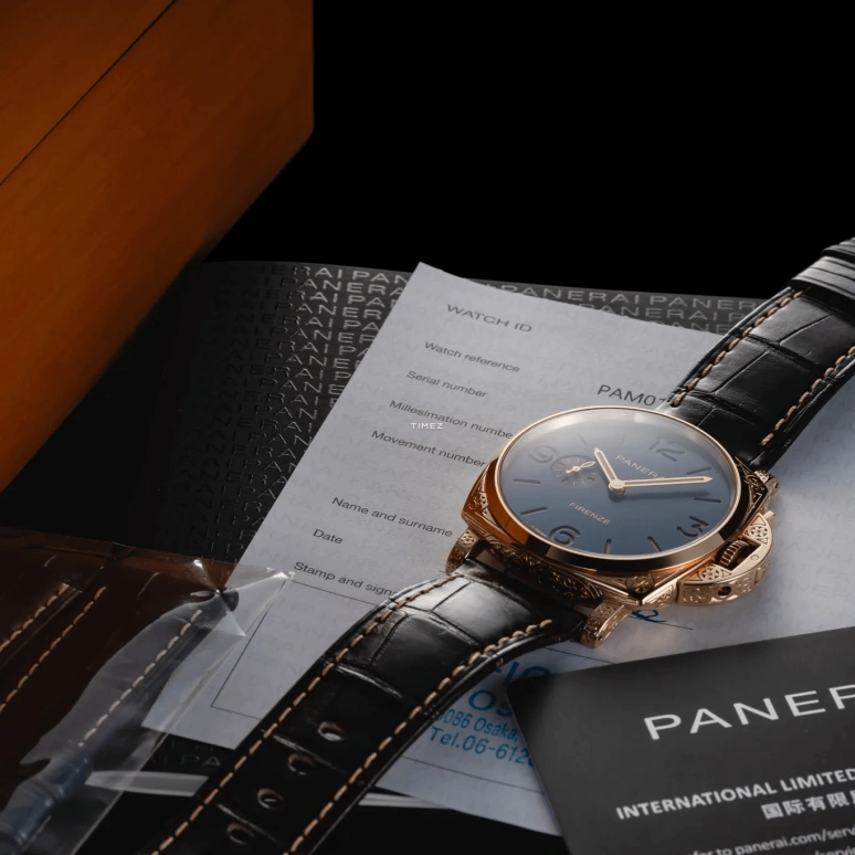 Panerai,Luminor 45mm,45mm,Pink Gold,Blue,Automatic,72hours,In-house Caliber,PAM01204