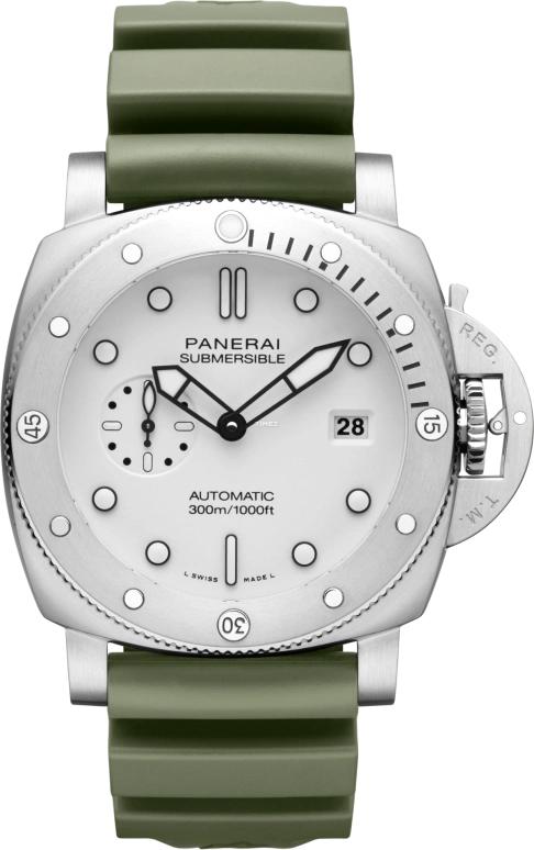Panerai,Submersible 44mm,44mm,Stainless Steel,Green,Automatic,Day,72hours,PAM01595