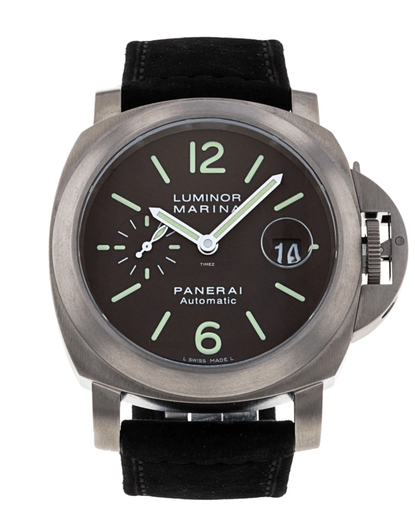 Panerai,Luminor 44mm,44mm,Titanium,Brown,Automatic,Day,42hours,PAM00240