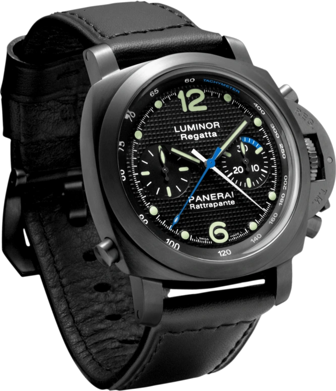 Panerai,Luminor 1950 44mm,44mm,Stainless Steel,Black,Automatic,Chronograph,Rattrapante,PAM00332