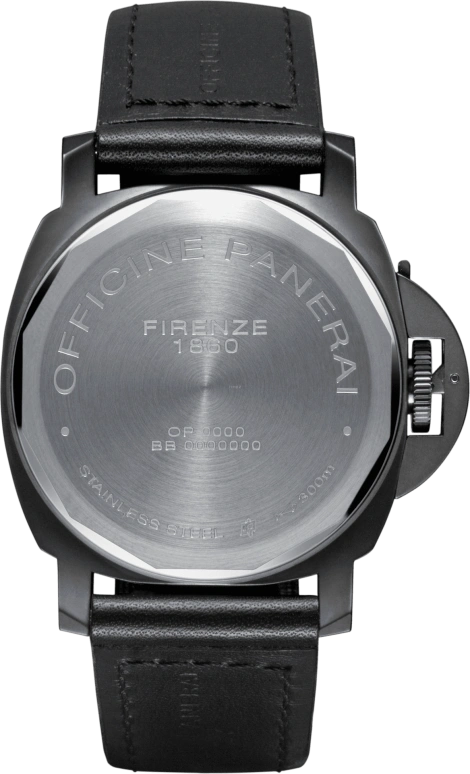 Panerai,Luminor 44mm,44mm,Stainless Steel,Black,Handwound,Chronograph,Day,PAM00026