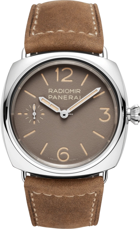 Panerai,Radiomir 45mm,45mm,Stainless Steel,Cream,Brown,Handwound,72hours,In-house Caliber,PAM01385