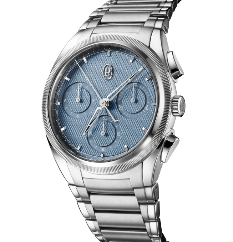 Parmigiani Fleurier,Tonda 40mm,40mm,Stainless Steel,Platinum,Blue,Automatic,Chronograph,65hours,PFC917,PFC917-1020001-100182