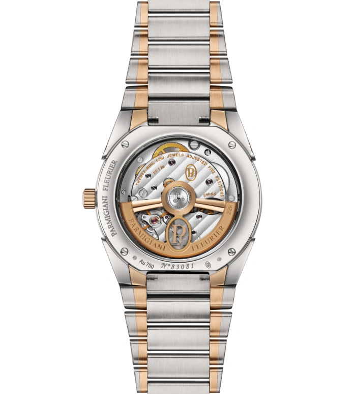 Parmigiani Fleurier,Tonda 36.10mm,36.10mm,Stainless Steel,Rose Gold,Cream,Automatic,60hours,In-house Caliber,PFC804,PFC804-1020004-100182