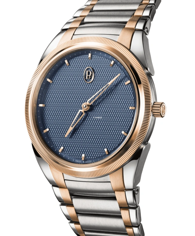 Parmigiani Fleurier,Tonda 40mm,40mm,Stainless Steel,Rose Gold,Blue,Automatic,48hours,In-house Caliber,PFC914,PFC914-1020022-100182