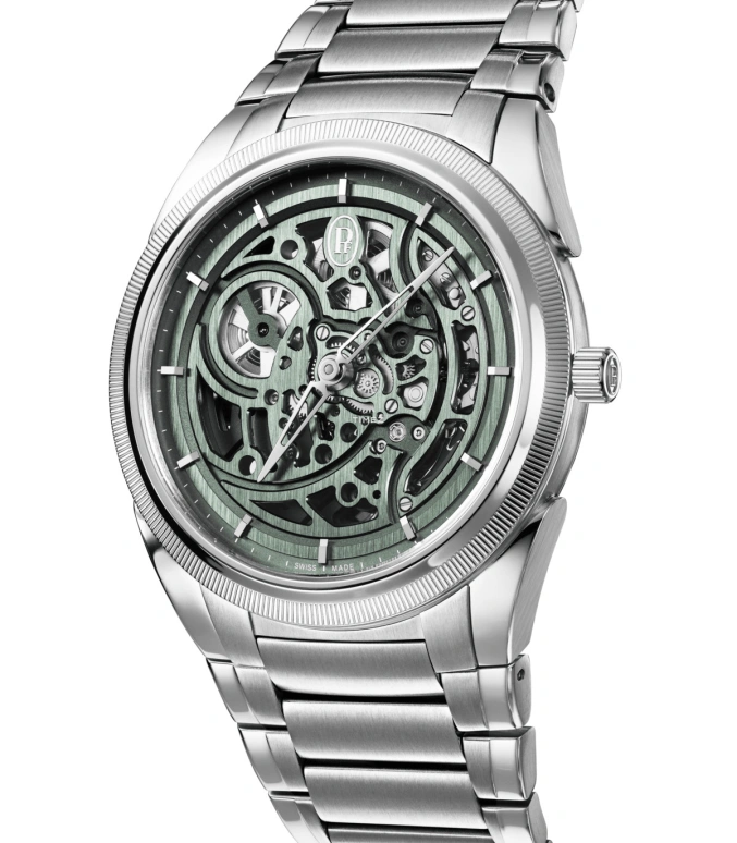 Parmigiani Fleurier,Tonda 40mm,40mm,Stainless Steel,Platinum,Green,Skeleton,Automatic,60hours,In-house Caliber,PFC912,PFC912-1020002-100182