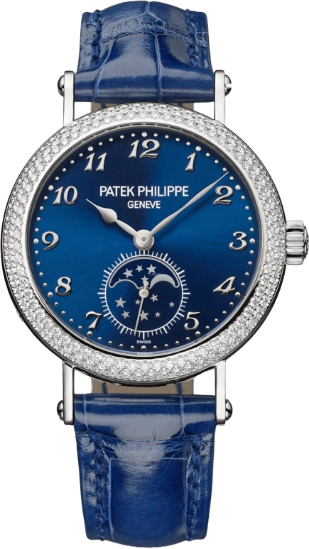 Patek Philippe,Complications 33mm,33mm,White Gold,Blue,Handwound,Moonphase,44hours,7121,7121/200G-001