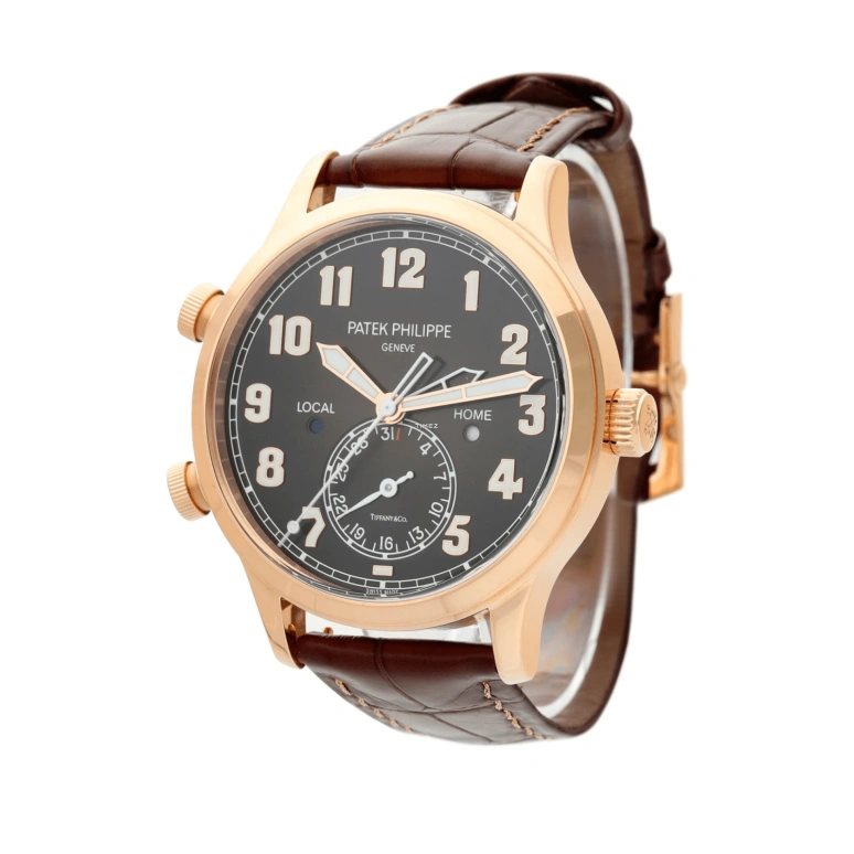 Patek Philippe,Calatrava 42mm,42mm,Rose Gold,Black,Automatic,Day,Dule Time,Day / Night Indication,5524R,5524R-001-TtiffanyCo