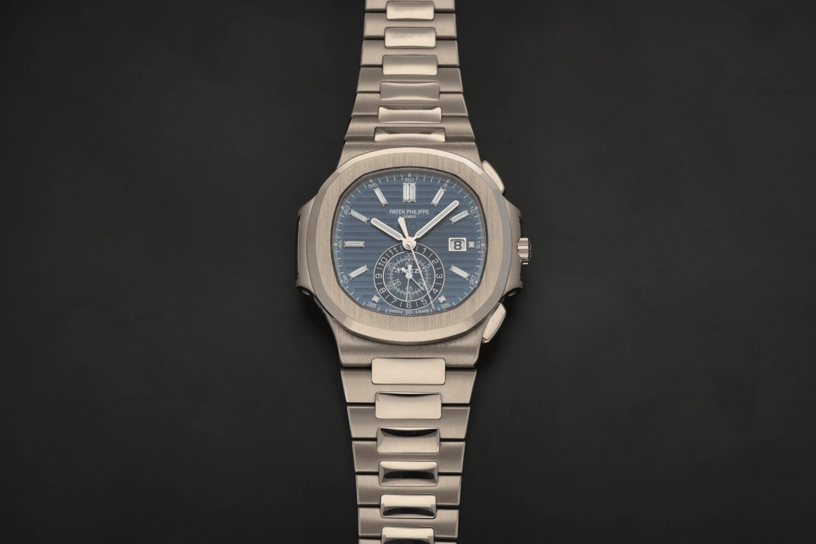 Patek Philippe,Nautilus 44mm,44mm,White Gold,Blue,Automatic,Chronograph,Day,Flyback,5976,5976/1G-001