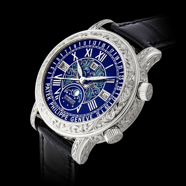 Patek Philippe,Grand Complications 42.80mm,42.80mm,White Gold,Blue,Handwound,Moonphase,Perpetual Calendar,Leap Year,Date,48hours,In-house Caliber,6002G,6002G-001