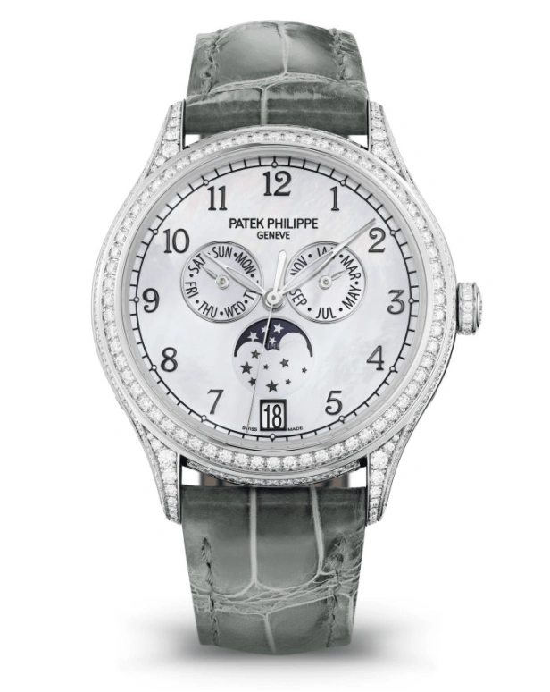 Patek Philippe,Complications 38mm,38mm,White Gold,White,Automatic,Moonphase,Annual Calendar,Month,Date,45hours,In-house Caliber,4948G,4948G-010