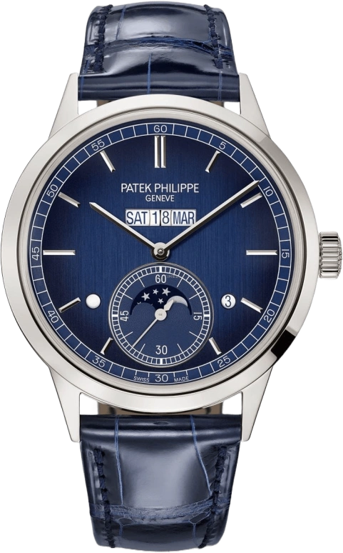 Patek Philippe,Grand Complications 41.30mm,41.30mm,Platinum,Blue,Handwound,Moonphase,Leap Year,Month,Date,38hours,In-house Caliber,5236P,5236P-001